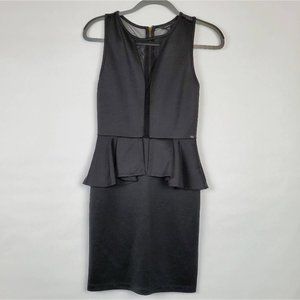 Guess dress sleeveless black bodycon peplum small